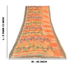 Sanskriti Vintage Peach Sarees Blend Georgette Printed Sari Craft 5 Yard Sustainable Fabric