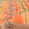 Sanskriti Vintage Peach Sarees Blend Georgette Printed Sari Craft 5 Yard Sustainable Fabric