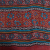 Sanskriti Vintage 100% Pure Georgette Silk Dark Red Printed Saree 5 Yd Craft Fabric Floral Recycled For Quilting Felting, Home Decor