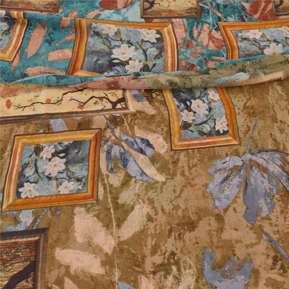 Сари из натурального шелка Sanskriti Vintage, многослойное сари из чистого жоржета, 5 ярдов, ткань для рукоделия, устойчивая к истиранию