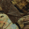 Sanskriti Vintage Sarees Brown Women Digital Printed Georgette Sari Craft Sustainable Fabric