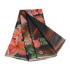 Sanskriti Vintage Sarees Black Digital Printed Georgette Sari Soft Craft Sustainable Fabric