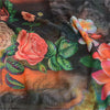 Sanskriti Vintage Sarees Black Digital Printed Georgette Sari Soft Craft Sustainable Fabric