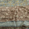 Sanskriti Vintage Sari Blend Georgette Indian Multicolor Printed Saree 5 Yd Craft Fabric Home Decor, Women Floral Outfit, Silk Scrap