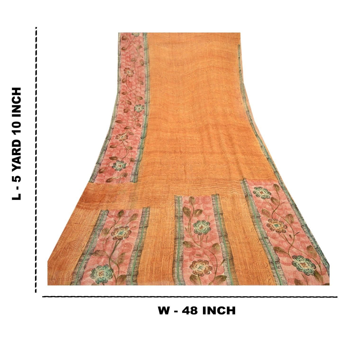 Sanskriti vintage sarier fra Indien brun blanding af geometriske print sari håndværk i bæredygtigt stof