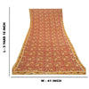 Sanskriti Vintage Sarees Red Blend Geogette Printed Patch Work Sari Craft Sustainable Fabric
