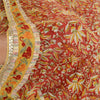 Sanskriti Vintage Sarees Red Blend Geogette Printed Patch Work Sari Craft Sustainable Fabric