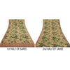 Sanskriti Vintage Sarees Multi From India Pure Geogette Silk Printed Sari Sustainable Fabric