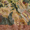 Sanskriti Vintage Sarees Multi From India Pure Geogette Silk Printed Sari Sustainable Fabric
