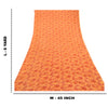 Sanskriti Vintage Sari Blend Georgette Saffron Printed Sarees 5Yd Craft Fabric Create-Floral Dresses, Kaftans, Skirts, Tops