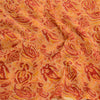 Sanskriti Vintage Sari Blend Georgette Saffron Printed Sarees 5Yd Craft Fabric Create-Floral Dresses, Kaftans, Skirts, Tops