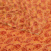 Sanskriti Vintage Sari Blend Georgette Saffron Printed Sarees 5Yd Craft Fabric Create-Floral Dresses, Kaftans, Skirts, Tops
