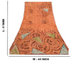 Sanskriti Vintage Sarees Peach Blend Georgette Printed Sari Floral Craft Sustainable Fabric