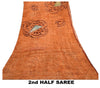 Sanskriti Vintage Sarees Peach Blend Georgette Printed Sari Floral Craft Sustainable Fabric