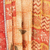 Sanskriti Vintage Sarees Hand Beaded Green Blend Georgette Printed Sari Sustainable Fabric