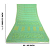 Sanskriti Vintage Sarees Green Pure Georgette Silk Printed Sari 5yd Craft Sustainable Fabric