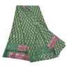 Sanskriti Vintage Sarees Green Pure Georgette Silk Printed Sari 5yd Craft Sustainable Fabric