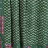 Sanskriti Vintage Sarees Green Pure Georgette Silk Printed Sari 5yd Craft Sustainable Fabric