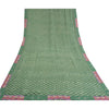 Sanskriti Vintage Sarees Green Pure Georgette Silk Printed Sari 5yd Craft Sustainable Fabric