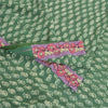 Sanskriti Vintage Sarees Green Pure Georgette Silk Printed Sari 5yd Craft Sustainable Fabric