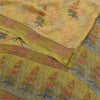 Sanskriti Vintage Sarees From India Green Georgette Printed Sari Craft Fabric