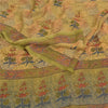 Sanskriti Vintage Sarees From India Green Georgette Printed Sari Craft Fabric