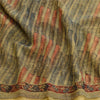 Sanskriti Vintage Sarees Green Pure Georgette Silk Printed Sari 5yd Craft Sustainable Fabric