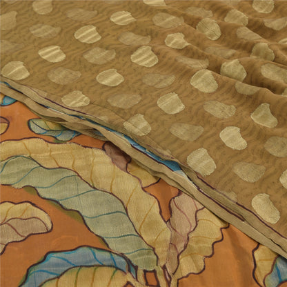 Sanskriti Vintage Sarees Blue Pure Georgette Silk Woven Printed Sari Soft Sustainable Fabric