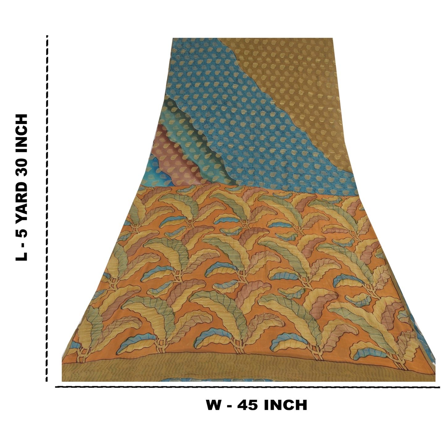 Sanskriti Vintage Sarees Blue Pure Georgette Silk Woven Printed Sari Soft Sustainable Fabric