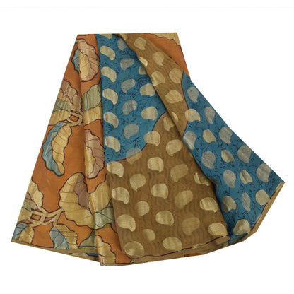 Sanskriti Vintage Sarees Blue Pure Georgette Silk Woven Printed Sari Soft Sustainable Fabric