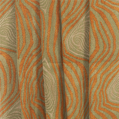 Sanskriti Vintage Sarees Orange Pure Georgette Silk Printed Sari Craft Sustainable Fabric