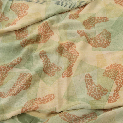 Sanskriti Vintage Sarees Multi Pure Georgette Silk Printed Sari 5yd Craft Sustainable Fabric
