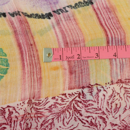 Sanskriti Vintage Sarees Purple Blend Georgette Printed Sari Soft Craft Sustainable Fabric
