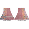 Sanskriti Vintage Sarees Purple Blend Georgette Printed Sari Soft Craft Sustainable Fabric