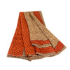 Sanskriti Vintage Sarees Brown Pure Georgette Silk Printed Sari 5yd Craft Sustainable Fabric