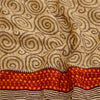 Sanskriti Vintage Sarees Brown Pure Georgette Silk Printed Sari 5yd Craft Sustainable Fabric