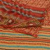 Sanskriti Vintage Sarees Dark Red Pure Georgette Silk Printed Sari Craft Sustainable Fabric