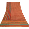 Sanskriti Vintage Sarees Dark Red Pure Georgette Silk Printed Sari Craft Sustainable Fabric
