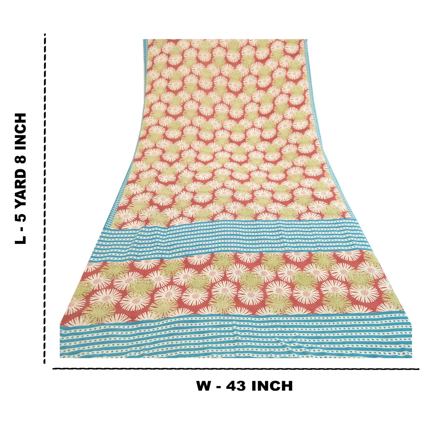 Sanskriti vintage sarier fra Indien rød georgette-trykt sari 5 yards håndværk bæredygtigt stof
