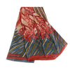 Sanskriti Vintage Dark Red Sarees Pure Georgette Silk Printed Sari Craft Sustainable Fabric