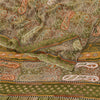Sanskriti Vintage Sari Georgette Printed Green Indian Sarees Craft 5 Yard Fabric For Crafting, Upcycling, or Even Wearing