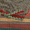 Sanskriti Vintage Green Sarees Pure Georgette Silk Printed Sari Craft Sustainable Fabric