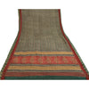 Sanskriti Vintage Green Sarees Pure Georgette Silk Printed Sari Craft Sustainable Fabric