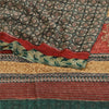Sanskriti Vintage Green Sarees Pure Georgette Silk Printed Sari Craft Sustainable Fabric