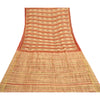 Sanskriti Vintage Sarees Cream Blend Georgette Zari Work Print Sari Craft Sustainable Fabric