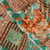 Sanskriti Vintage Sari Georgette From India Green Printed Sarees 5 Yd Craft Fabric Create-Floral Dresses, Kaftans, Skirts, Tops
