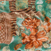 Sanskriti Vintage Sari Georgette From India Green Printed Sarees 5 Yd Craft Fabric Create-Floral Dresses, Kaftans, Skirts, Tops