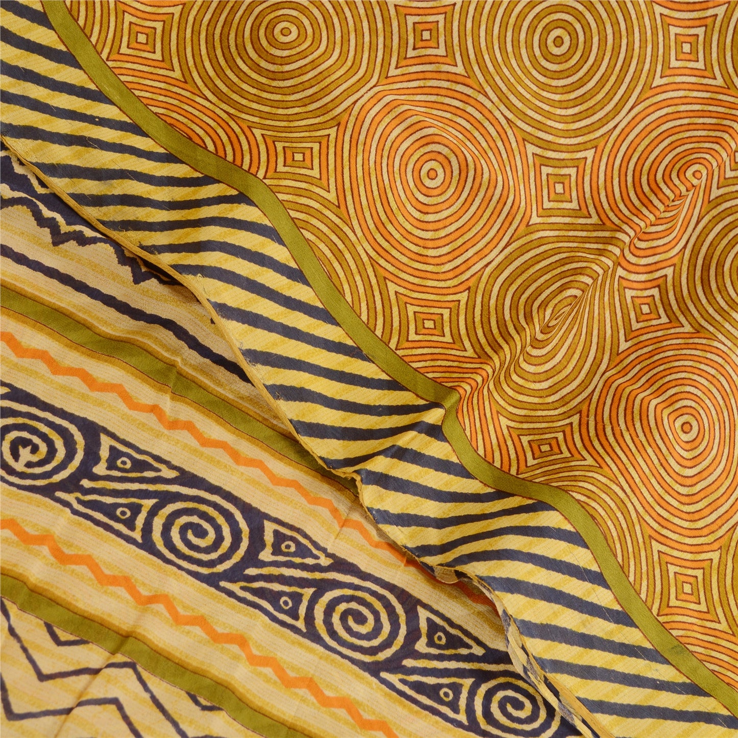 Sanskriti Vintage Sarees Indian Multi Blend Georgette Printed Sari Craft Sustainable Fabric