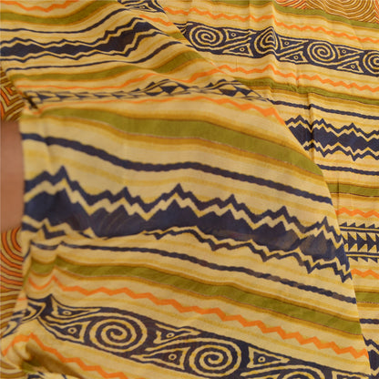 Sanskriti Vintage Sarees Indian Multi Blend Georgette Printed Sari Craft Sustainable Fabric