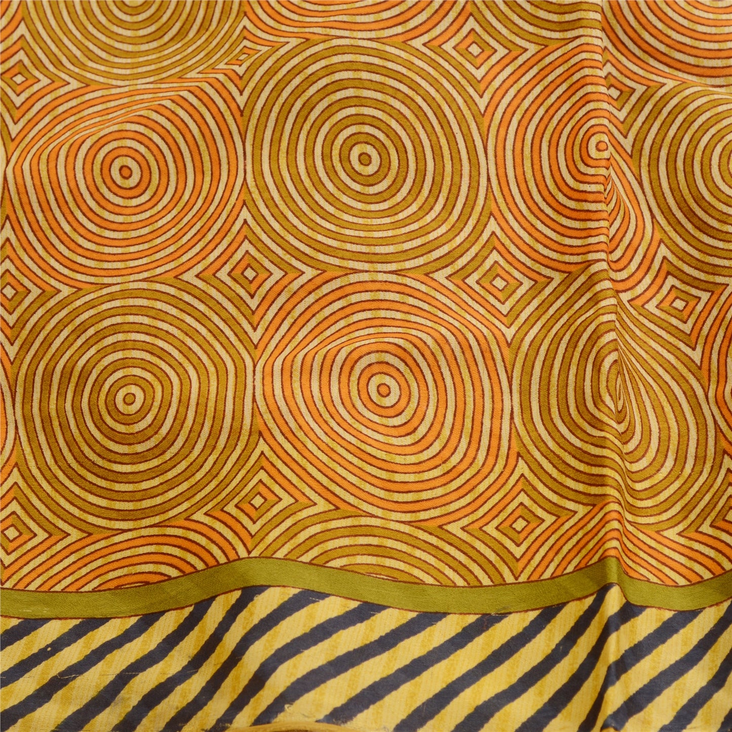 Sanskriti Vintage Sarees Indian Multi Blend Georgette Printed Sari Craft Sustainable Fabric